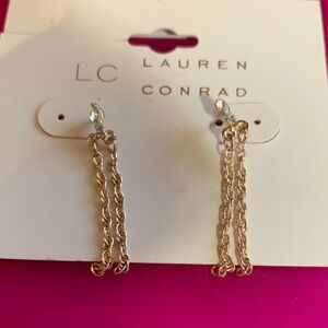 LC Lauren Conrad Silver Chain Drop Earrings